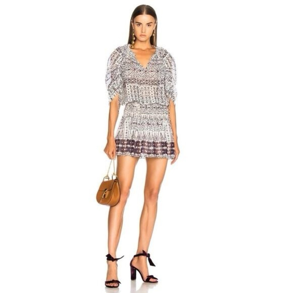 Ulla Johnson Nour Silk Mini Dress Size 0/2 Snow 100% Silk small tiered mini